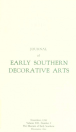 Journal of early southern decorative arts [serial]_cover