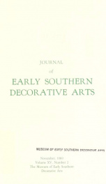 Journal of early southern decorative arts [serial]_cover