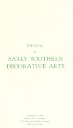 Journal of early southern decorative arts [serial]_cover