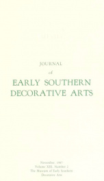 Journal of early southern decorative arts [serial]_cover