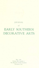 Journal of early southern decorative arts [serial]_cover