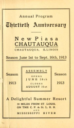 Annual program thirtieth anniversary New Piasa Chautauqua_cover