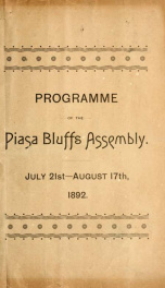 Programme of the Piasa Bluffs Assembly_cover