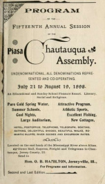 Program of the fifteenth annual session of the Piasa Chautauqua Assembly_cover