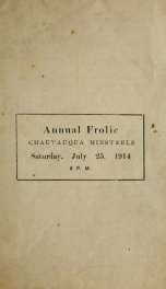 Annual frolic, Chautauqua Minstrels_cover