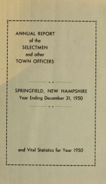 Annual report Springfield, New Hampshire_cover