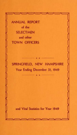 Annual report Springfield, New Hampshire_cover