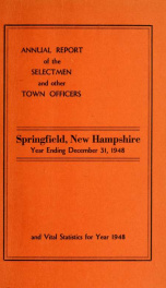 Annual report Springfield, New Hampshire_cover