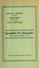 Annual report Springfield, New Hampshire_cover