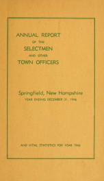 Annual report Springfield, New Hampshire_cover