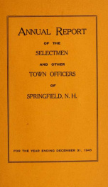 Annual report Springfield, New Hampshire_cover