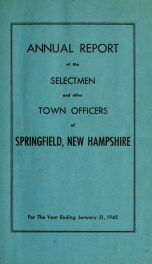 Annual report Springfield, New Hampshire_cover