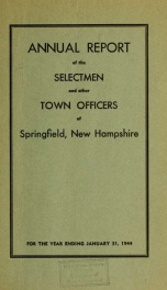 Annual report Springfield, New Hampshire_cover