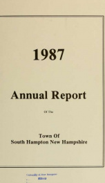 Annual report of the Town of South Hampton, New Hampshire_cover