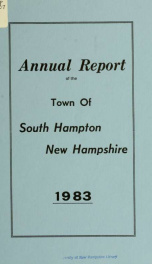 Annual report of the Town of South Hampton, New Hampshire_cover