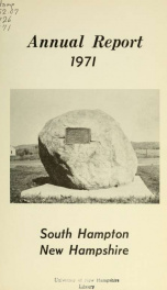 Annual report of the Town of South Hampton, New Hampshire_cover