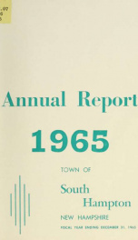 Annual report of the Town of South Hampton, New Hampshire_cover