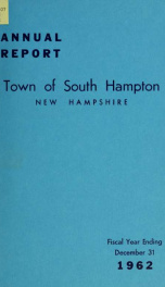 Annual report of the Town of South Hampton, New Hampshire_cover