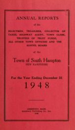 Annual report of the Town of South Hampton, New Hampshire_cover