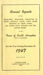 Annual report of the Town of South Hampton, New Hampshire_cover