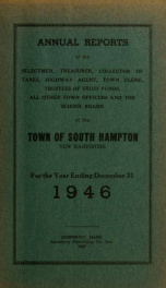 Annual report of the Town of South Hampton, New Hampshire_cover