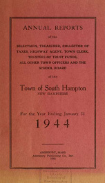 Annual report of the Town of South Hampton, New Hampshire_cover