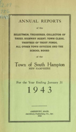 Annual report of the Town of South Hampton, New Hampshire_cover