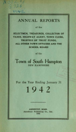 Annual report of the Town of South Hampton, New Hampshire_cover