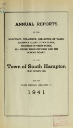 Annual report of the Town of South Hampton, New Hampshire_cover