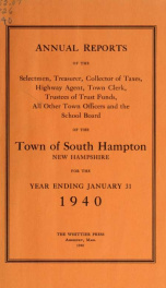 Annual report of the Town of South Hampton, New Hampshire_cover