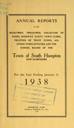 Annual report of the Town of South Hampton, New Hampshire_cover