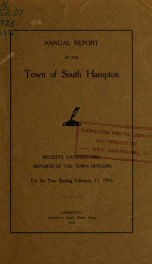 Annual report of the Town of South Hampton, New Hampshire_cover
