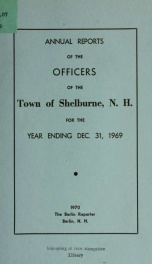 Town of Shelburne, New Hampshire annual report_cover