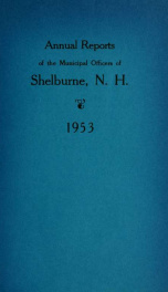 Town of Shelburne, New Hampshire annual report_cover