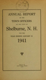 Town of Shelburne, New Hampshire annual report_cover