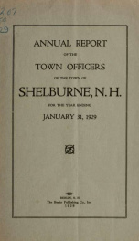Town of Shelburne, New Hampshire annual report_cover