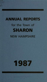 Annual reports of the Town of Sharon, New Hampshire_cover