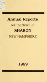 Annual reports of the Town of Sharon, New Hampshire_cover