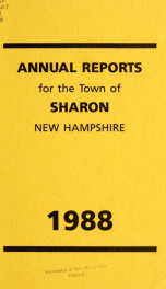 Annual reports of the Town of Sharon, New Hampshire_cover