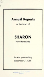 Annual reports of the Town of Sharon, New Hampshire_cover