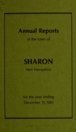 Annual reports of the Town of Sharon, New Hampshire_cover