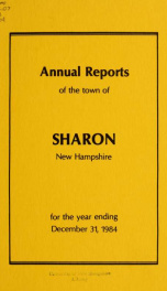 Annual reports of the Town of Sharon, New Hampshire_cover