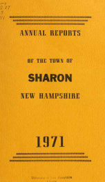 Annual reports of the Town of Sharon, New Hampshire_cover