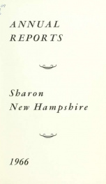 Annual reports of the Town of Sharon, New Hampshire_cover