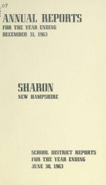 Annual reports of the Town of Sharon, New Hampshire_cover