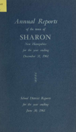 Annual reports of the Town of Sharon, New Hampshire_cover