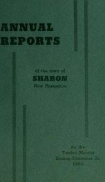 Annual reports of the Town of Sharon, New Hampshire_cover