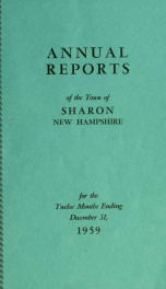 Annual reports of the Town of Sharon, New Hampshire_cover