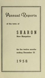 Annual reports of the Town of Sharon, New Hampshire_cover