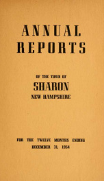 Annual reports of the Town of Sharon, New Hampshire_cover